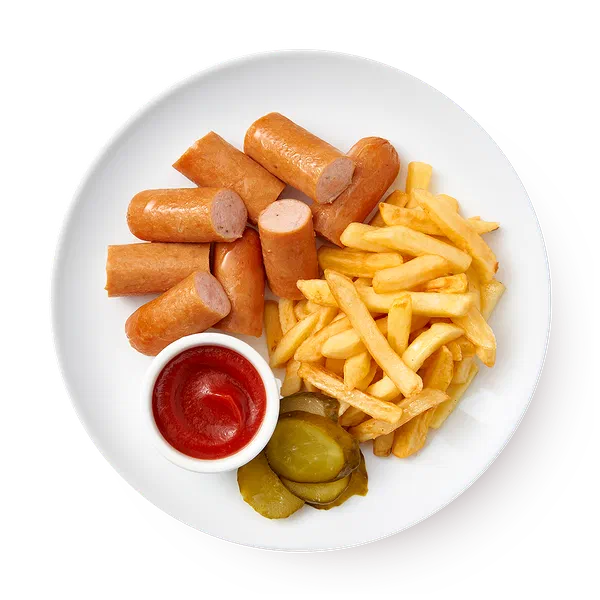 Сосиски куриные с фри и кетчупом «Из Лавки»