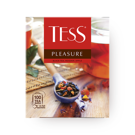 Чай чёрный Pleasure Tess с шиповником и яблоком в пакетиках