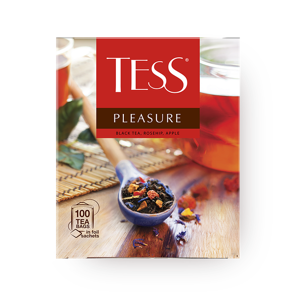 Чай чёрный Pleasure Tess с шиповником и яблоком в пакетиках