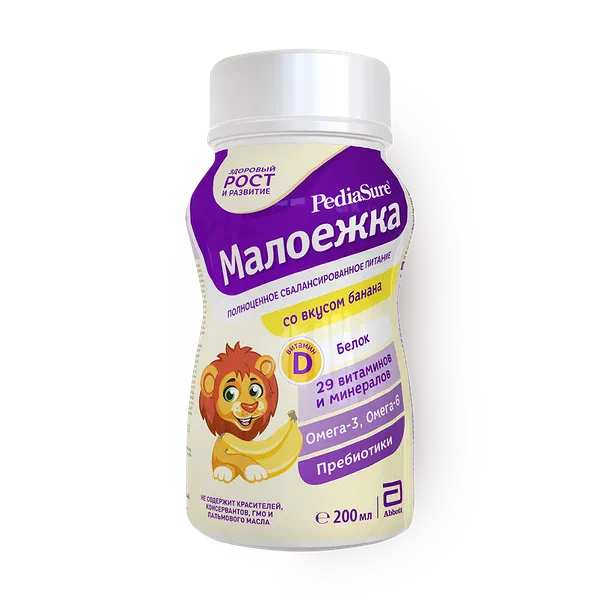 Смесь Малоежка PediaSure со вкусом банана с 12 месяцев