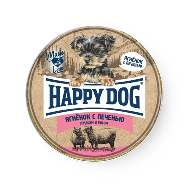 Влажный корм для собак Happy Dog Natur Line паштет ягнёнок с печенью, сердцем и рисом