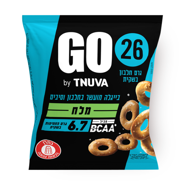 GO pretzels with salt enriched with protein and fiber