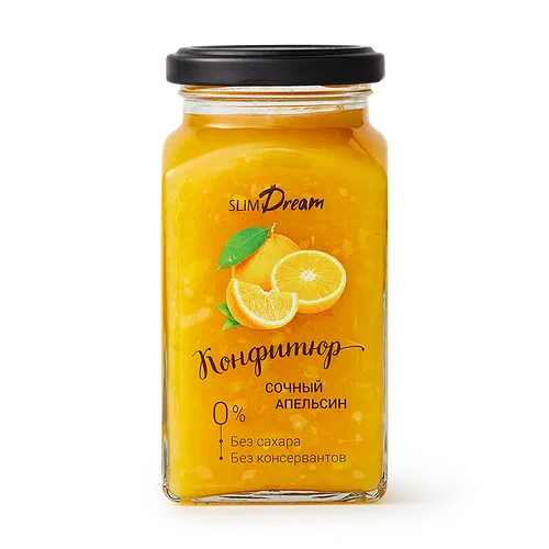 Конфитюр Slim Dream Сочный апельсин без сахара 300 г — купить в Москве по  цене 285 ₽ с доставкой из Яндекс Лавки