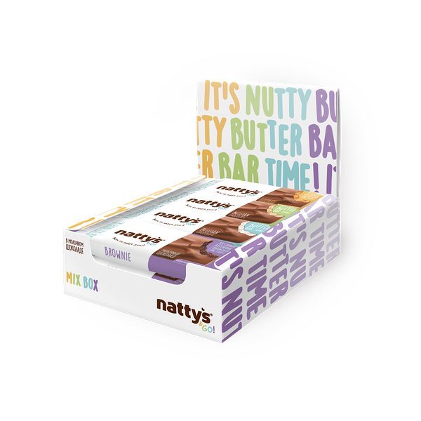 Батончик протеиновый Nattys&Go! Mix Box в молочном шоколаде ассорти без сахара