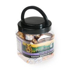 A snack in a popsicle jar wrapped in duck