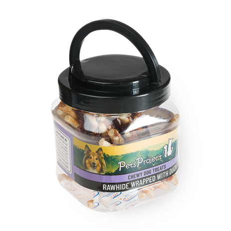 A snack in a popsicle jar wrapped in duck