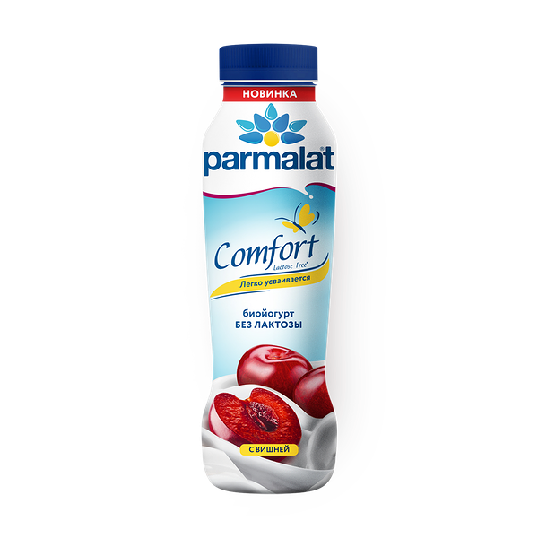Биойогурт питьевой безлактозный Parmalat Comfort вишня