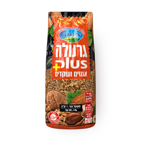 גרין גרנולה פלוס אגוזים ושקדים