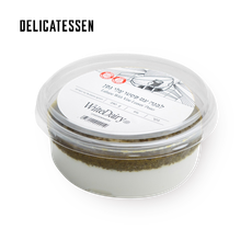 Delicatessen Labneh with grape leaf pesto