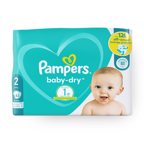 Pampers baby Dry diapers Newborn size 2