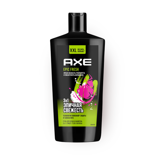 Гель для душа 3 в 1 Axe Epic Fresh грейпфрут-кардамон