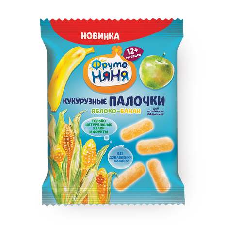 Палочки кукурузные «ФрутоНяня» яблоко-банан с 12 месяцев