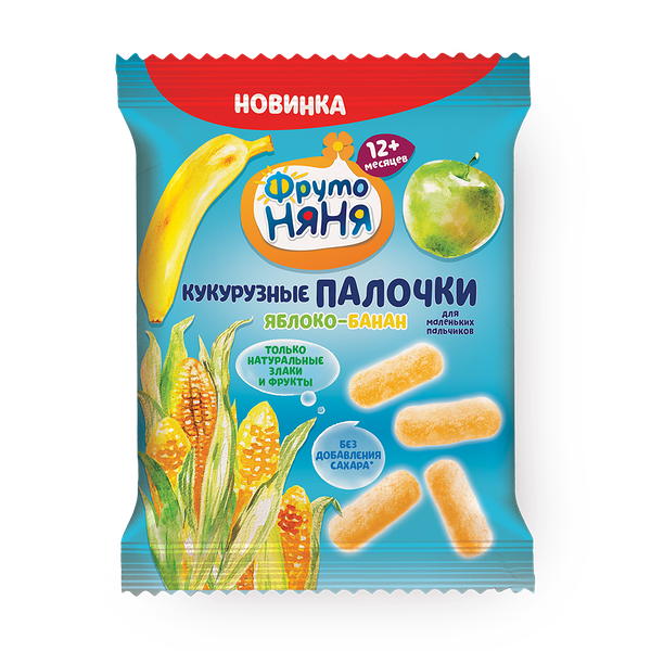 Палочки кукурузные «ФрутоНяня» яблоко-банан с 12 месяцев