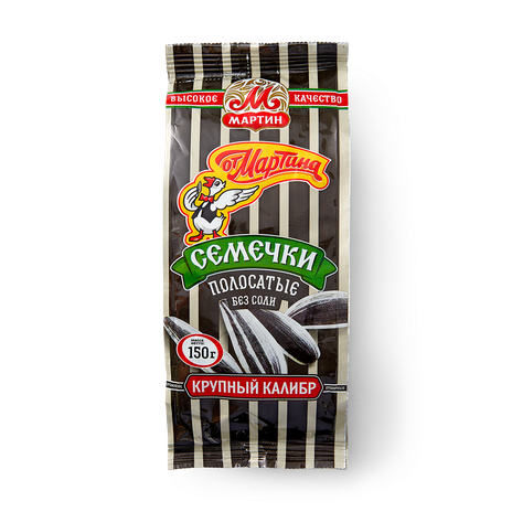 Семечки полосатые «От Мартина» без соли крупный калибр, 150 г — купить ...
