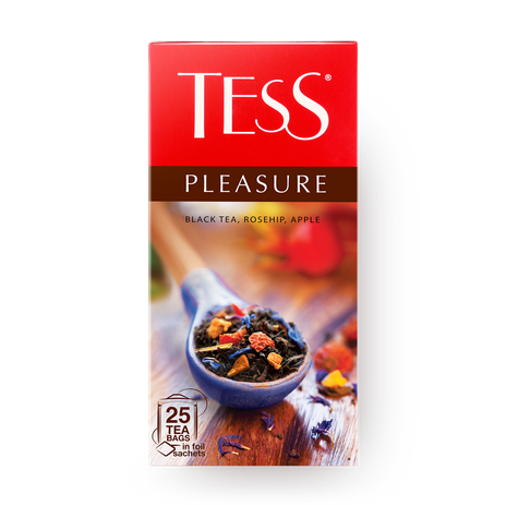 Чай чёрный Pleasure Tess с шиповником и яблоком в пакетиках