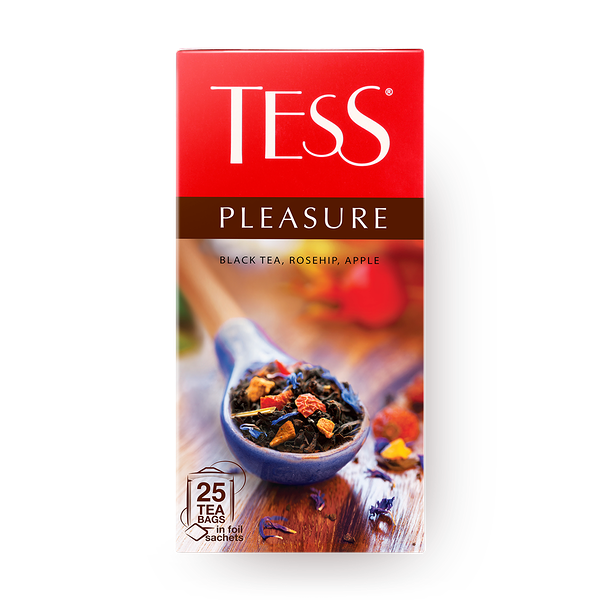 Чай чёрный Pleasure Tess с шиповником и яблоком в пакетиках
