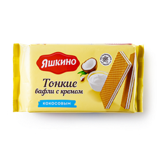 Вафли тонкие «Яшкино» с кокосовым кремом, 144 г — купить с доставкой из ...