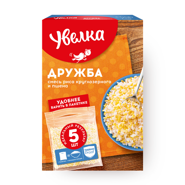 Смесь риса и пшена Дружба «Увелка» в варочных пакетах