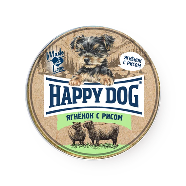 Влажный корм для собак Happy Dog Natur Line ягнёнок и рисом паштет