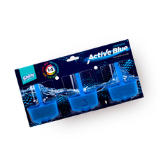Shiny active blue toilet soap trio