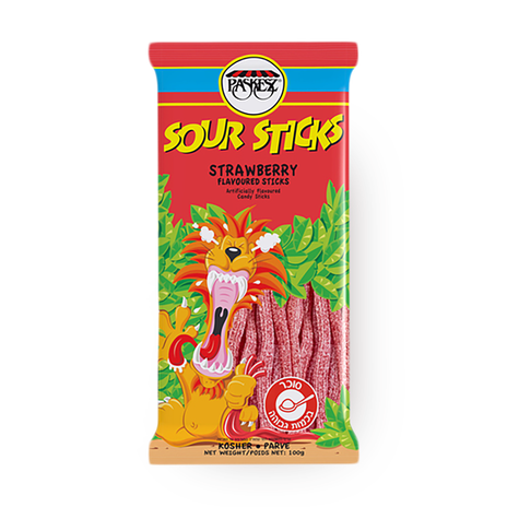 Sour Sticks strawberry flavored sour candies