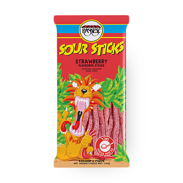 Sour Sticks strawberry flavored sour candies