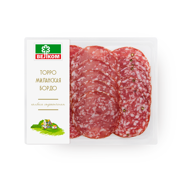 Колбаса Торро-Миланская-Бордо «Велком» сырокопчёная нарезка
