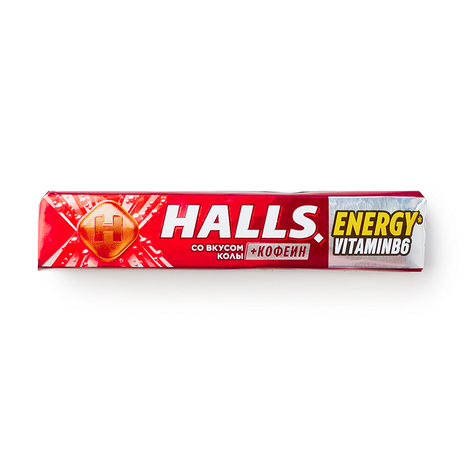 Леденцы Halls со вкусом колы с кофеином