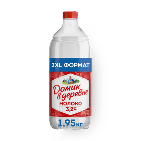 Молоко 3.2% «Домик в деревне» пастеризованное