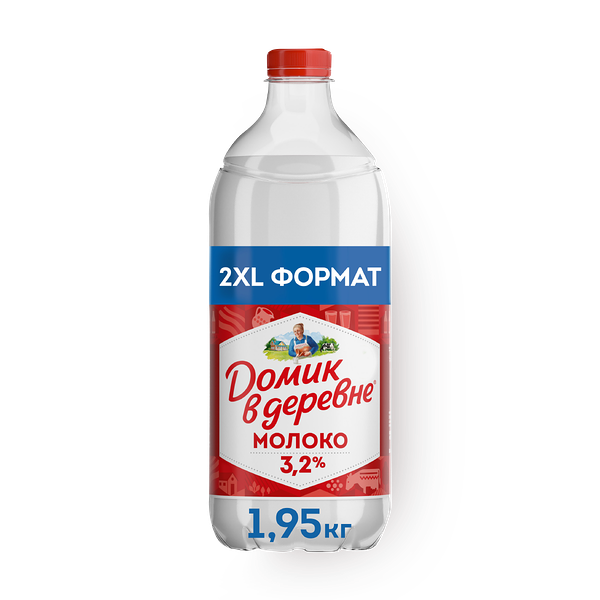 Молоко 3.2% «Домик в деревне» пастеризованное