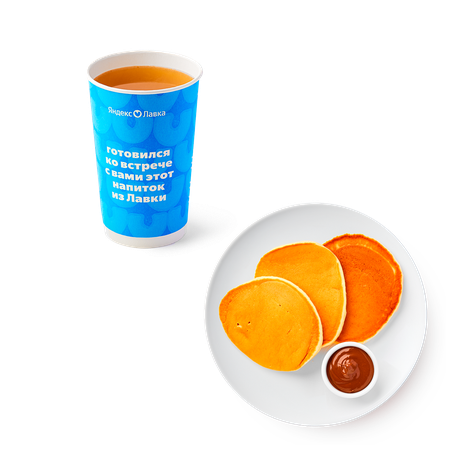 Чай лимон-имбирь-мёд «Из Лавки» + Панкейки с нутеллой Mfood.kz 3 шт