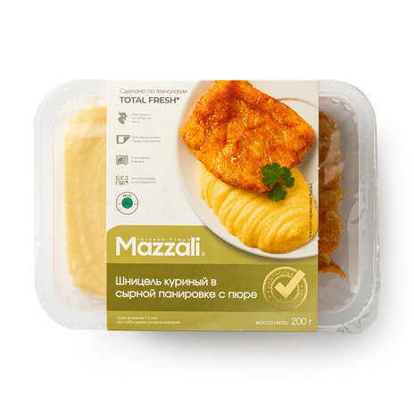 Шницель куриный в панировке с пюре Mazzali