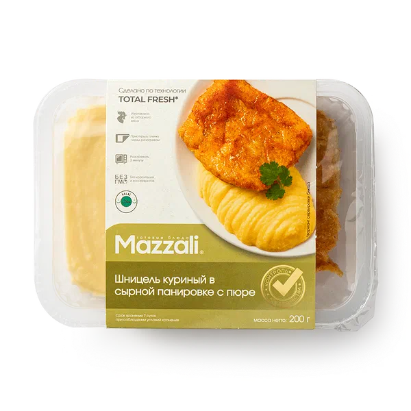 Шницель куриный в панировке с пюре Mazzali