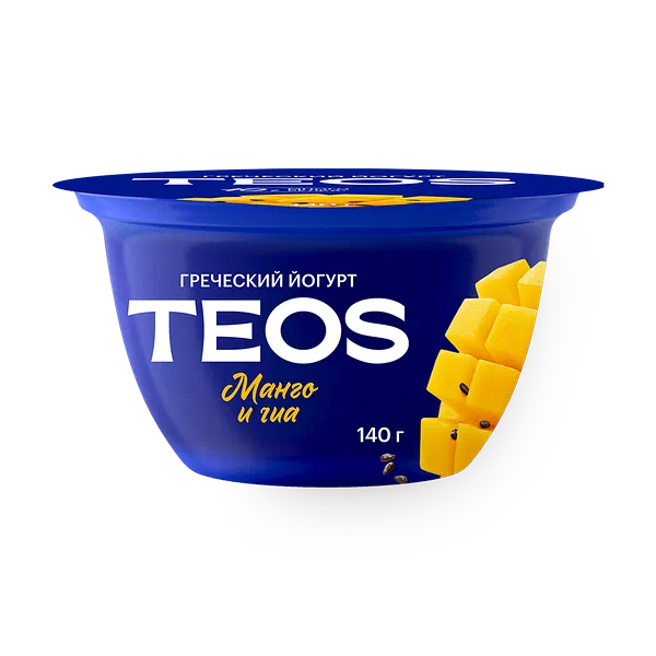 Йогурт греческий «Teos» 2% манго-чиа