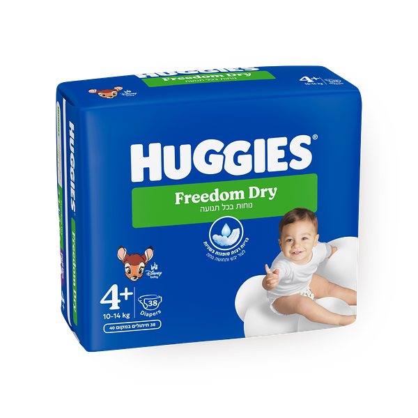 Huggies Freedom Dry diapers, size 4+
