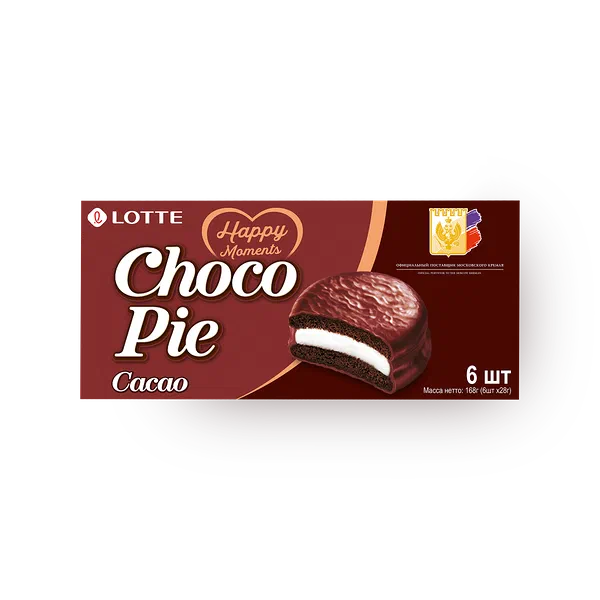 Печенье Lotte Choco Pie какао в шоколадной глазури