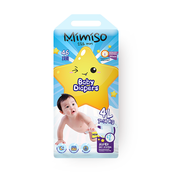 Подгузники Mimiso 4/L 7-14 кг