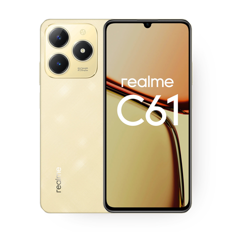 Смартфон realme C61 6/128 Гб Dual nano SIM блестящий золотой