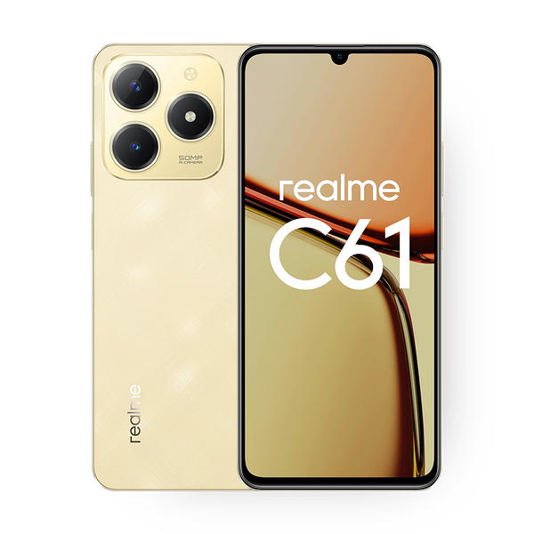 Смартфон realme C61 6/128 Гб Dual nano SIM блестящий золотой