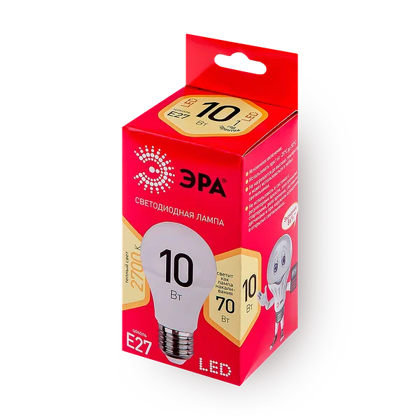 Лампочка светодиодная «Эра» Red Line Led Е27 10 Вт груша тёплый белый свет