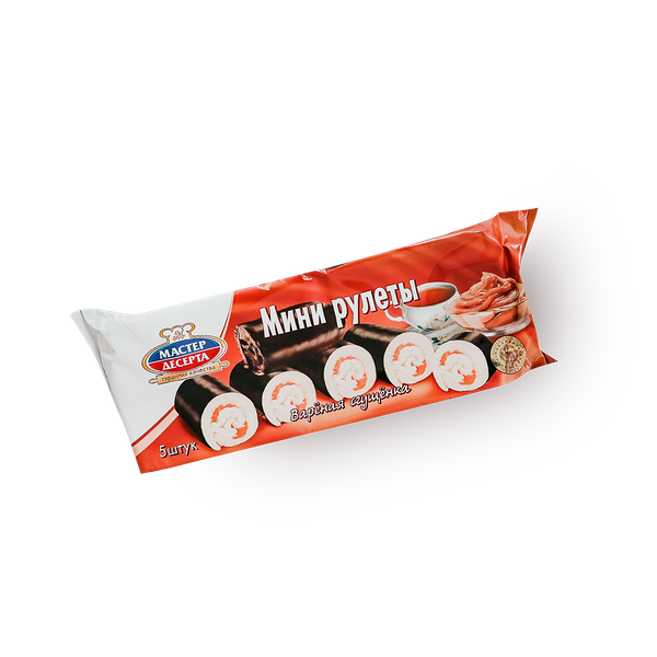 Мини-рулеты бисквитные «Мастер Десерта» с кремом варёная сгущёнка