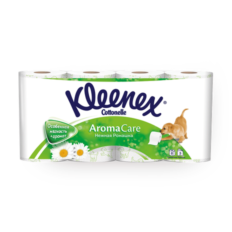 Туалетная бумага Kleenex Aroma Care 3 слоя с ароматом ромашки