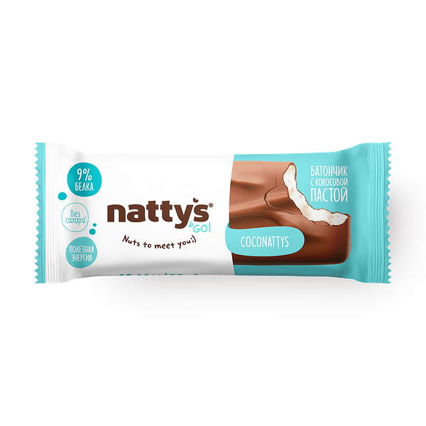 Батончик Nattys&Go! с кокосом без добавленного сахара