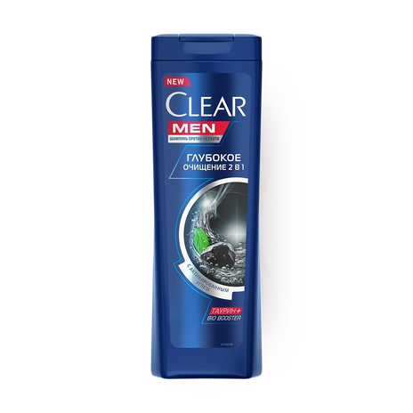 Шампунь Clear Men глубокое очищение с углём