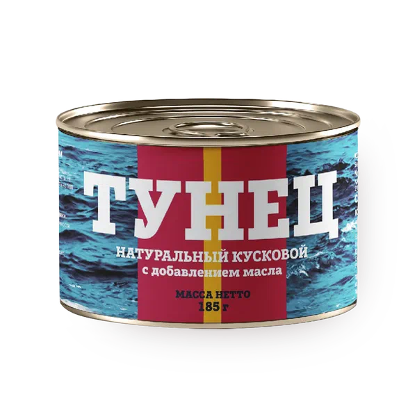 Тунец полосатый кусковой «Морской риф» в растительном масле