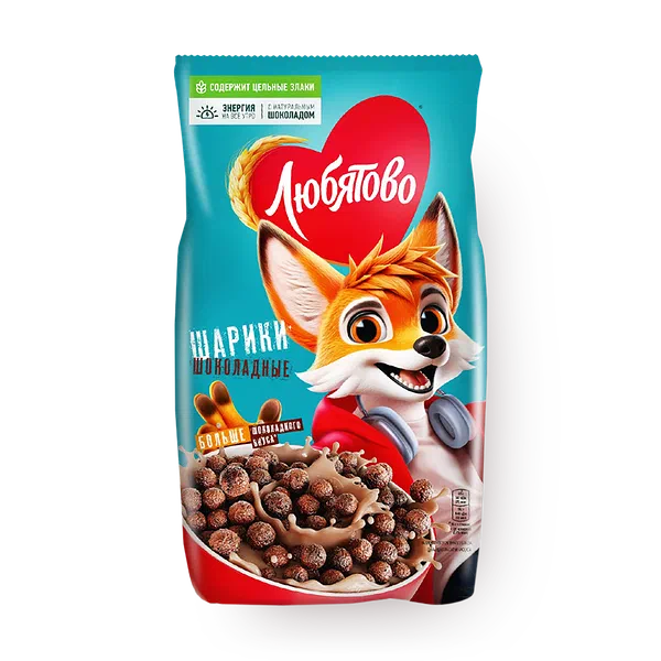 Готовый завтрак Шарики шоколадные «Любятово»