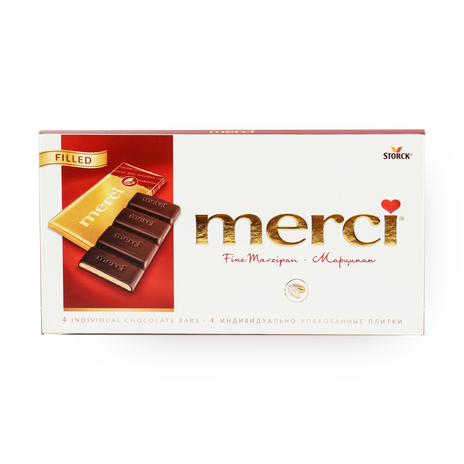 Шоколад тёмный Merci с начинкой марципан