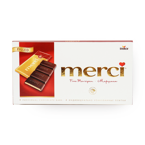 Шоколад тёмный Merci с начинкой марципан