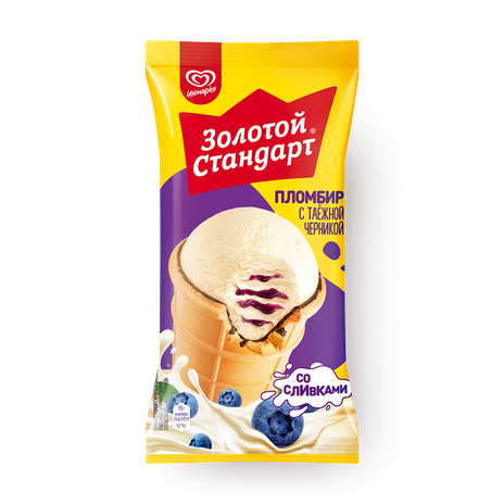 Мороженое пломбир «Золотой стандарт» черника