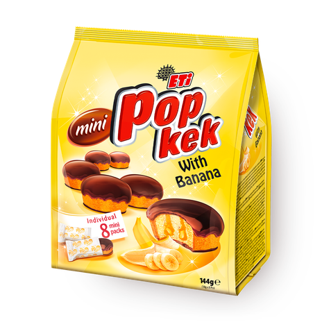 Кекс мини Popkek с глазурью банан